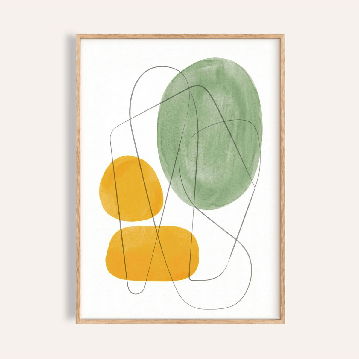 Yellow and Green Print wall art with green and yellow, living room, poster