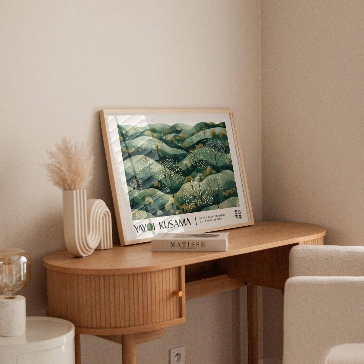 Timeless Japanese prints for sale with rolling green hills