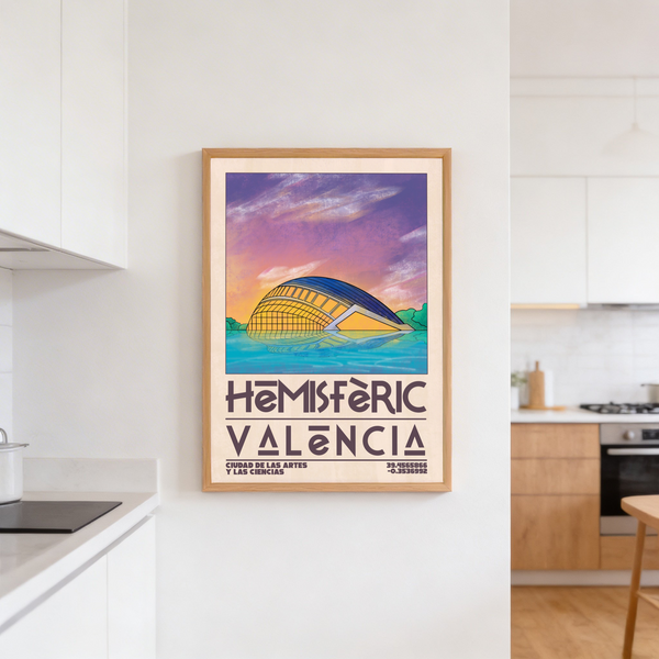 Colorful city illustration showing tall apartment blocks under pink sky