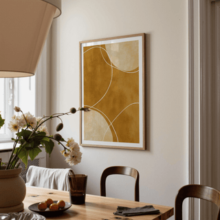 Minimalist Geometric Art Print showing sweeping curves and intersecting loops