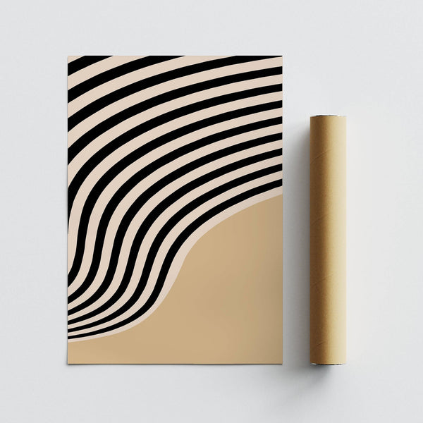 Soft-toned beige abstract art with flowing contemporary design
