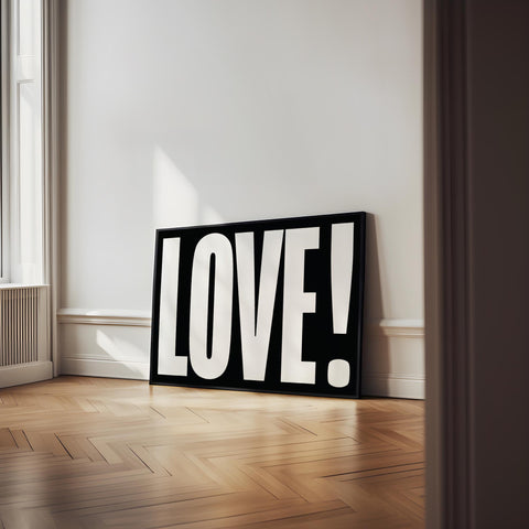 Vertical and horizontal LOVE poster for modern home decor.