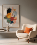 Colorful Art Poster showcasing multicolored accents for dining room wall art