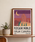 Depicting Roque Nublo Wall Art landscape poster with bold ROQUE NUBLO typography