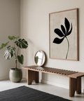 Minimalist Botanical Wall Art in elegant beige and black, perfect for office decor poster