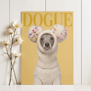 Whimsical Funny Dog Wall Art for entryway, yellow background wall art