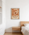 Argentina Open Poster wall art with orange, brown, beige palette and swirling pattern
