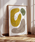Abstract Wall Print using Yellow and Beige for contemporary bedroom art print
