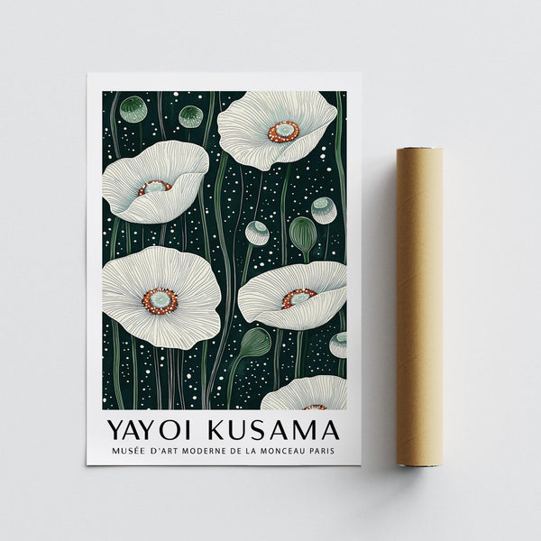 Graphic Poppy Wall Art featuring blooming flowers in clean style.