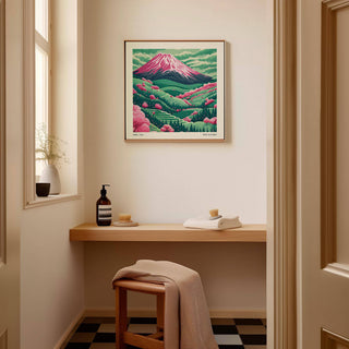 mountain landscape art with serene and vibrant details
