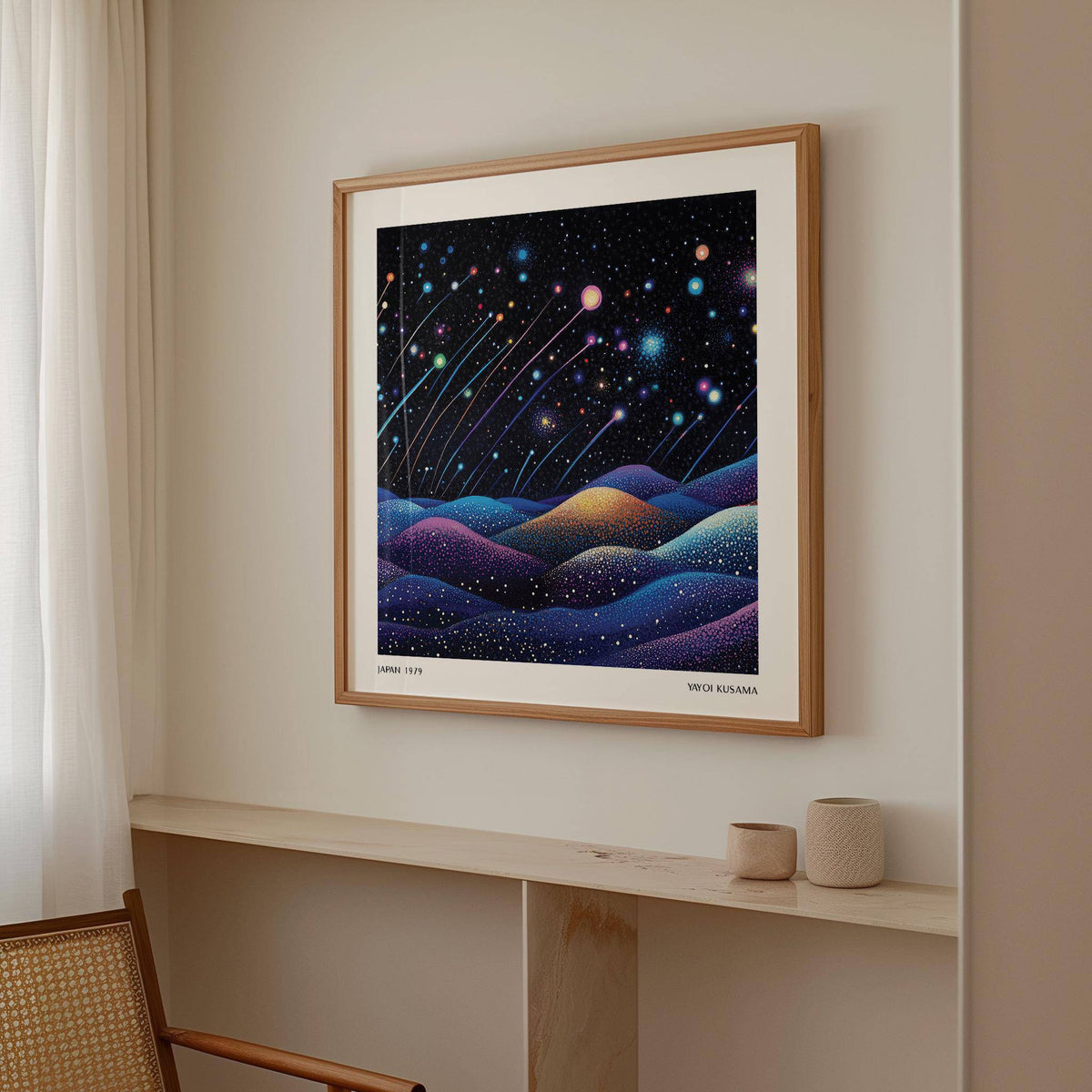 Galaxy wall art blending surrealism and cosmic dreamscapes