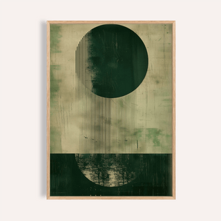 Modern Abstract Art Print in green and beige for living room wall art