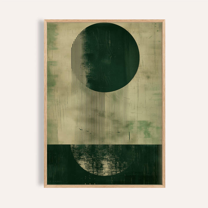 Modern Abstract Art Print in green and beige for living room wall art