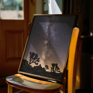 Night Desert Poster art print using Black and Pink for office walls
