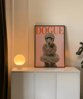 Dressed Up Dog Print poster with Brown tones for modern living room