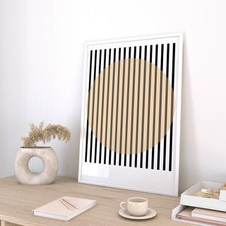 Minimalist stripe artwork styled as office posters