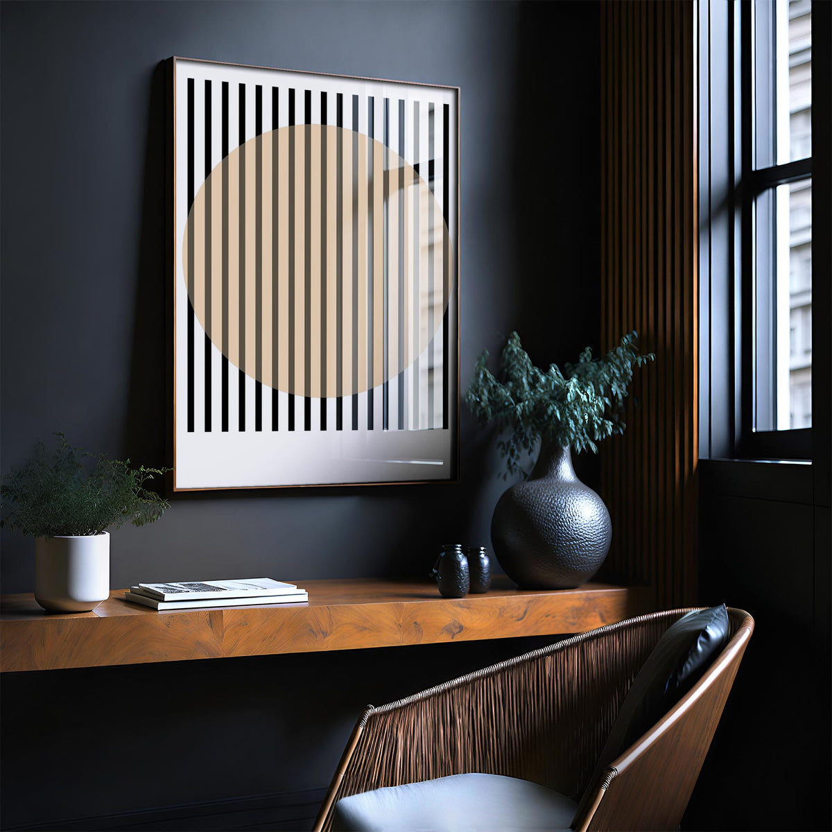 Abstract black line art in matte finish office posters
