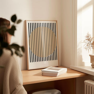 Modern office wall with abstract stripe office posters