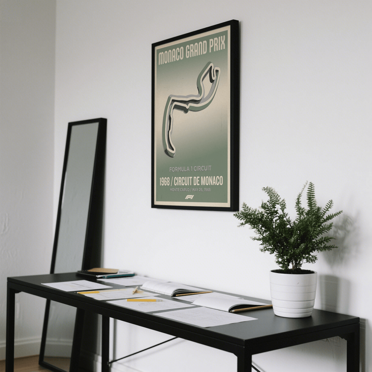 Monaco Grand Prix Art Print close-up showing crisp linework and date caption