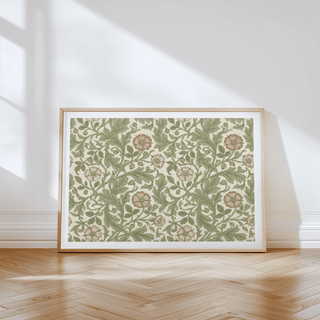 Charming Botanical Wall Decor poster with pink florals for kitchen