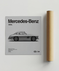 Classic Car Wall Art with Gray and White tones for lounge poster