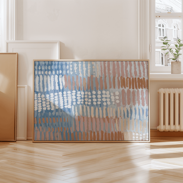 Contemporary Abstract Print art print in Blue Pink Beige for office decor