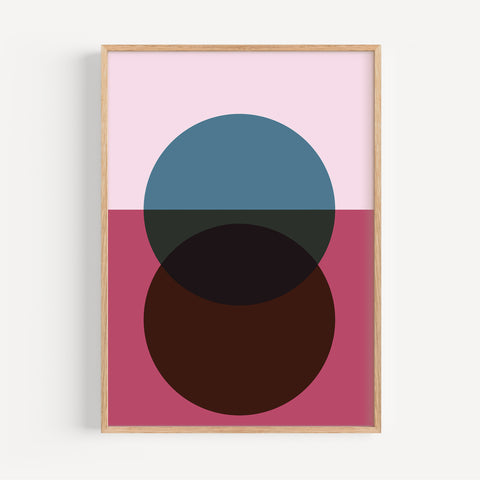 Modern sunrise and sunset geometric poster