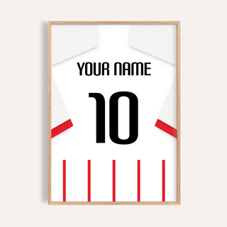 Girona Football Shirt Poster with custom name above large number 10