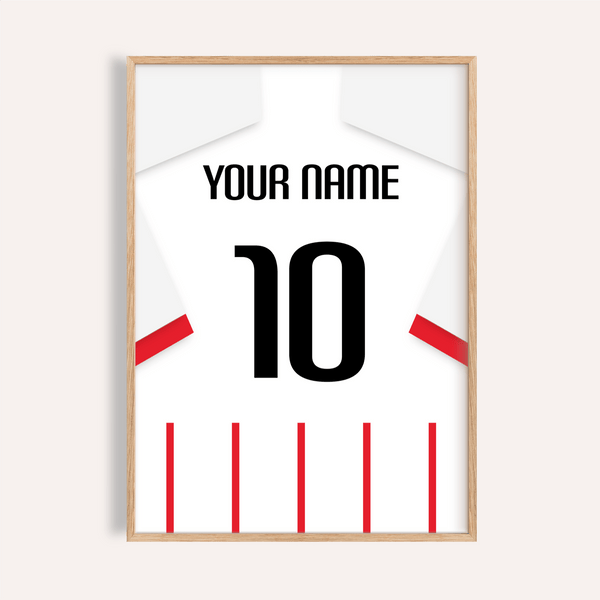 Girona Football Shirt Poster with custom name above large number 10