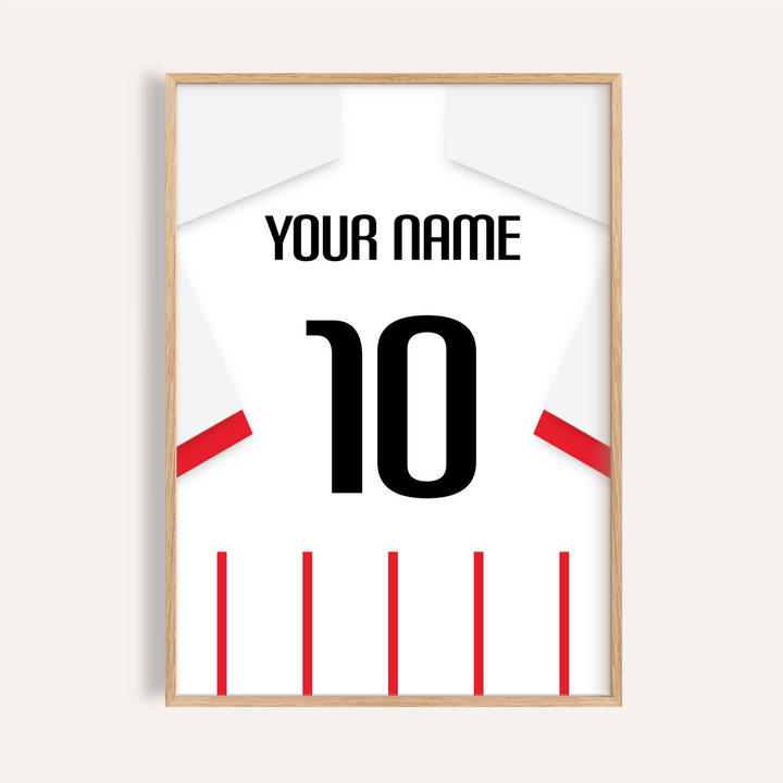 Girona Football Shirt Poster with custom name above large number 10