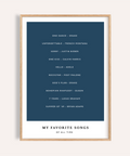 Custom Song Wall Art in blue and white, bedroom decor, art print