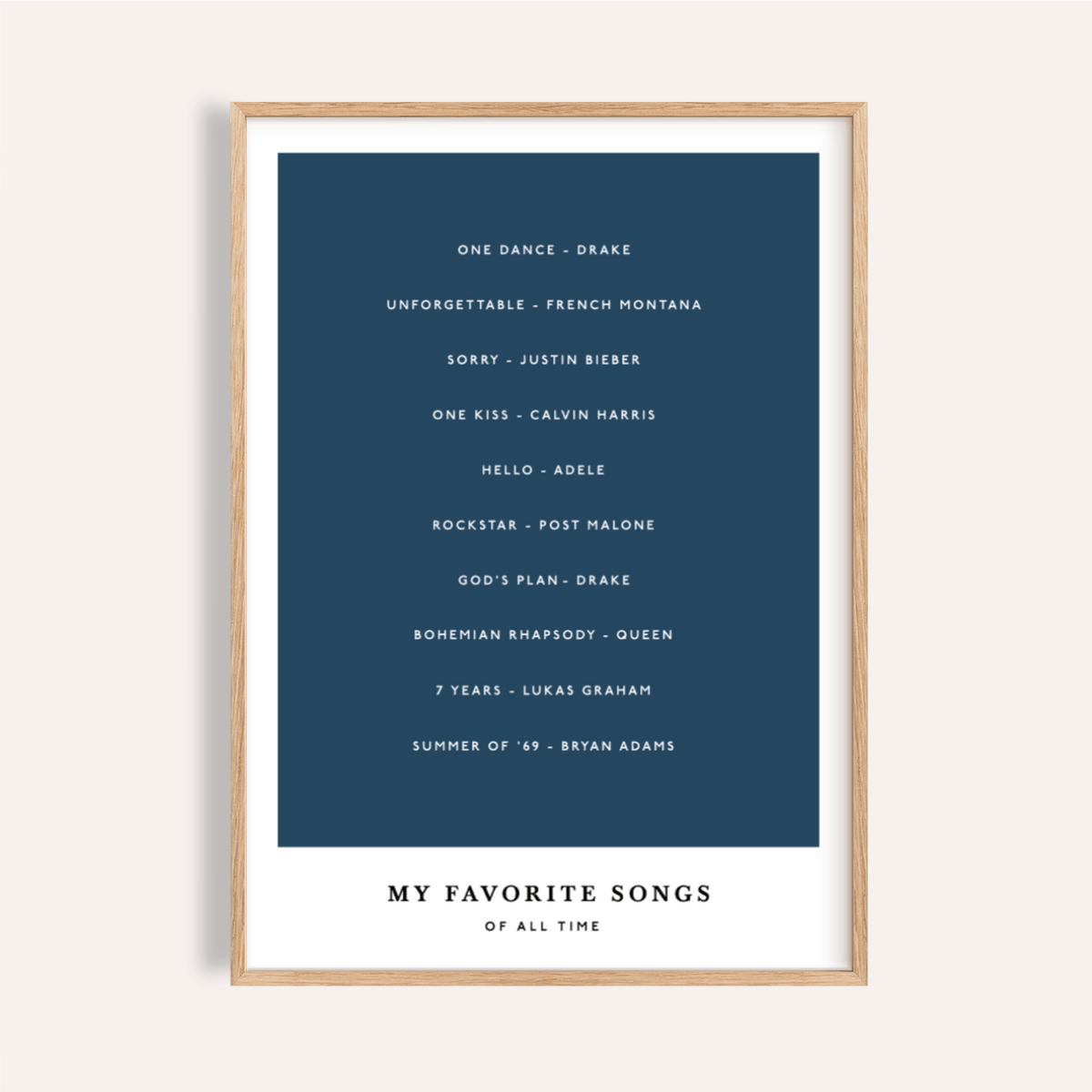 Custom Song Wall Art in blue and white, bedroom decor, art print