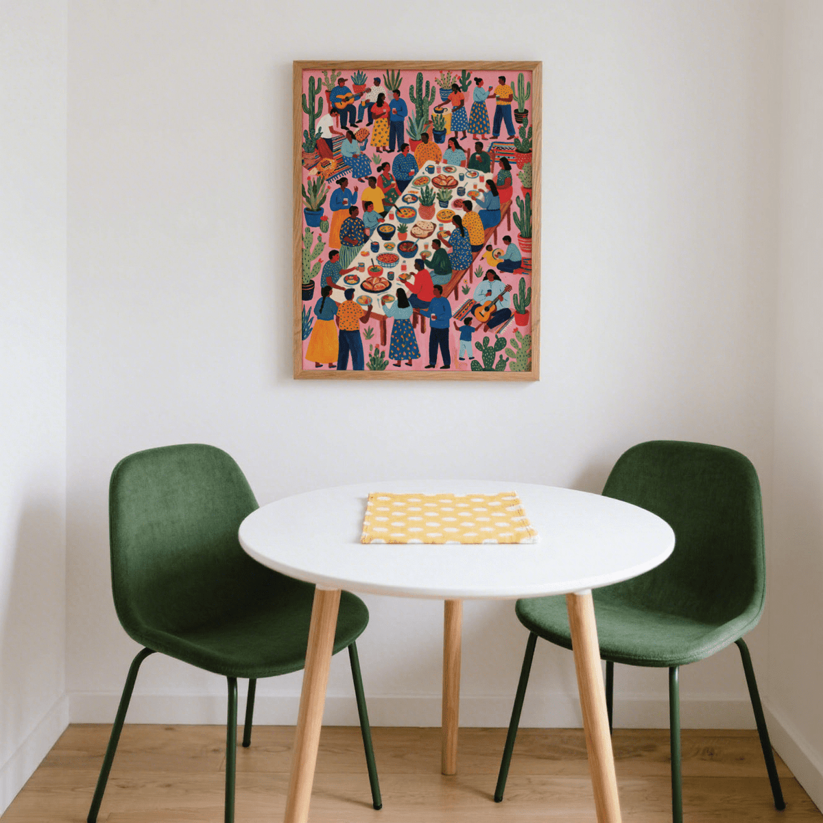 Colorful Fiesta Wall Art, fiesta theme in Multicolored, suitable for hallway print