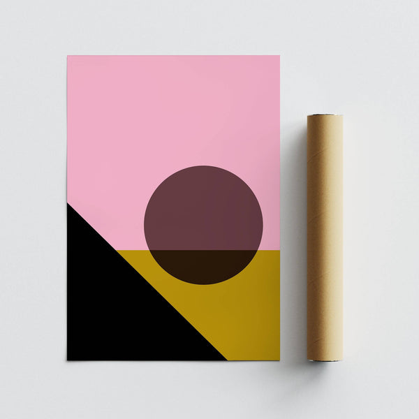 Sunrise over mountain bright colored artwork for calming office interiors