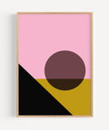 Bauhaus-inspired abstract shapes wall art with minimalist geometric design for modern interiors