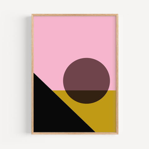 Bauhaus-inspired abstract shapes wall art with minimalist geometric design for modern interiors