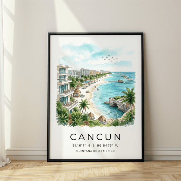 Panoramic seaside scene showing rocky outcrop and wooden pier over turquoise water