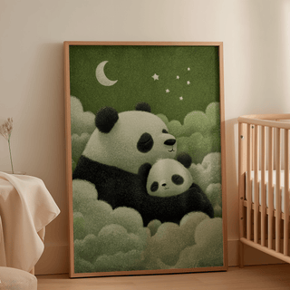 Panda Nursery Wall Art, animal theme, Black, White, kid’s bedroom decor