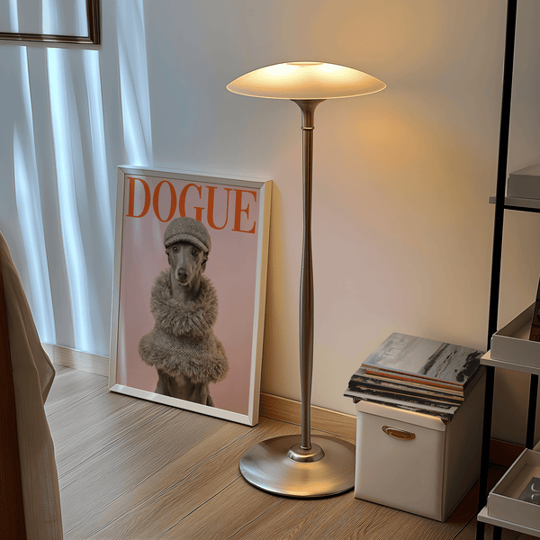 Dressed Up Dog Print wall art with Gray details for dining room display