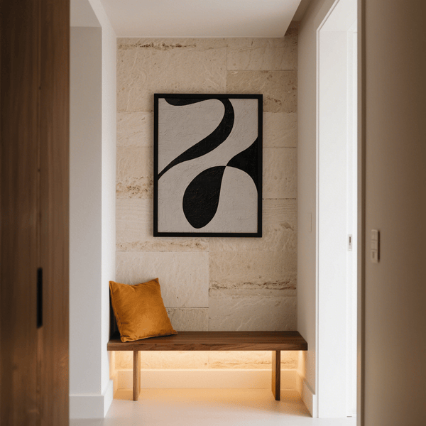 Abstract Black and White Art Gray and Black abstract poster for lounge