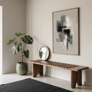 Modern Abstract Poster with gray and beige shades for hallway art print
