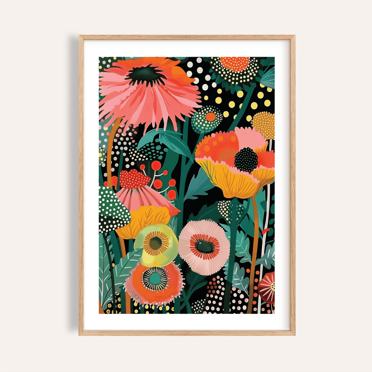 Tropical Wall Picture print with Multicolored, Green, Orange, and Yellow for living room