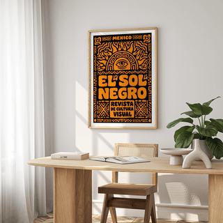 Central eye-and-sun medallion on Mexican Culture Art Print poster