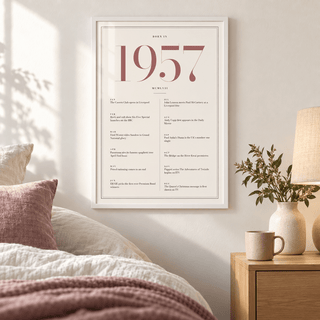 Pretty 1957 print with twelve monthly moments in a bright home interior