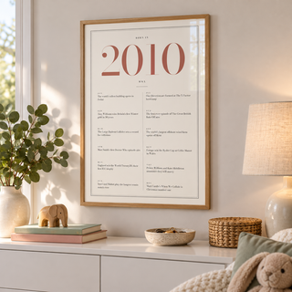 Pretty 2010 print with twelve monthly moments in a bright home interior