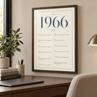 Refined 1966 print with twelve monthly moments in a bright home interior