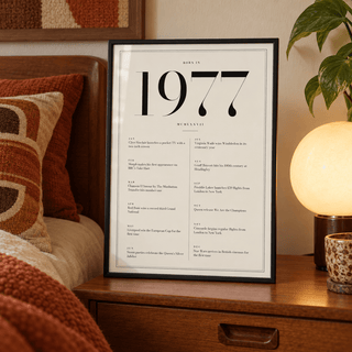 Classic 1977 print with twelve monthly moments in a bright home interior