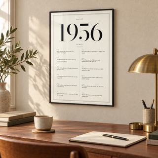 Classic 1956 print with twelve monthly moments in a bright home interior