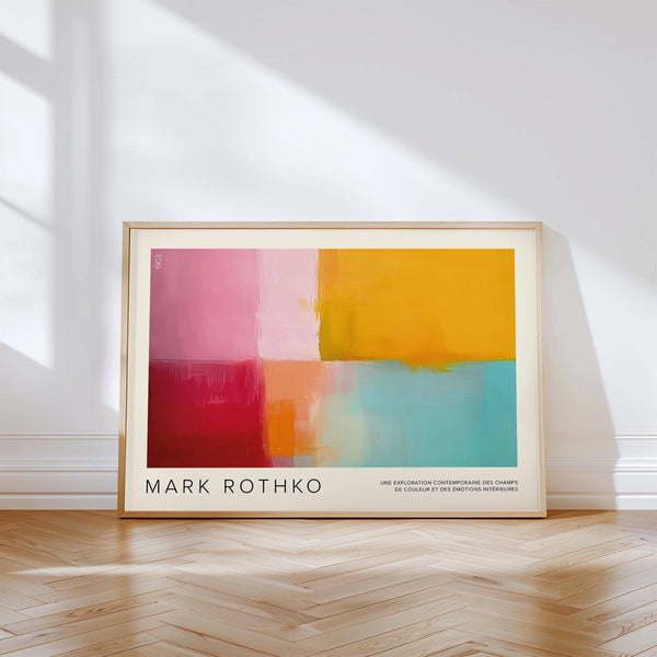 Expressive colorful abstract art with balanced warm and cool hues