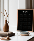 Modern Calendar Print Black White elegant entryway art print